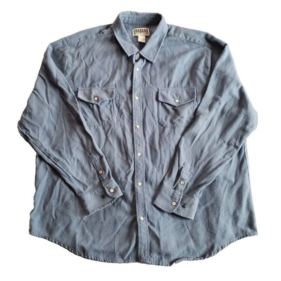 HABAND Flannel Shirt Men's 2XL Blue Casual Outdoor Warm‎ Camp - Picture 1 of 9